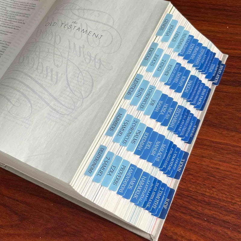 thinkor Reposition Bible Tabs, Large Print Lanimated Stickers, Easy to Read and Apply Bible Tabs for Women and Man (Four Blue) - Image 2